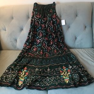 NWT 100% silk sequined maxi dress